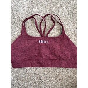 NOBULL Sports Bra Large Strappy Cross Back Burgundy Training Athletic Gym  Wine